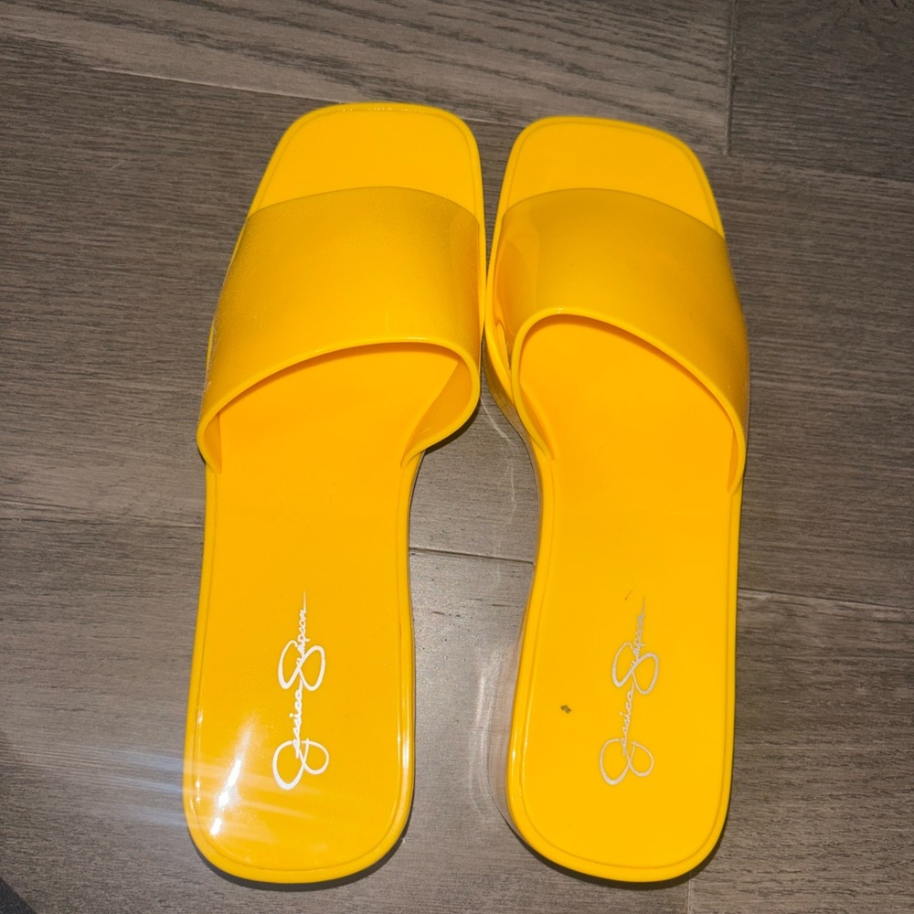 Jessica Simpson Vibrant Yellow Slide Sandals